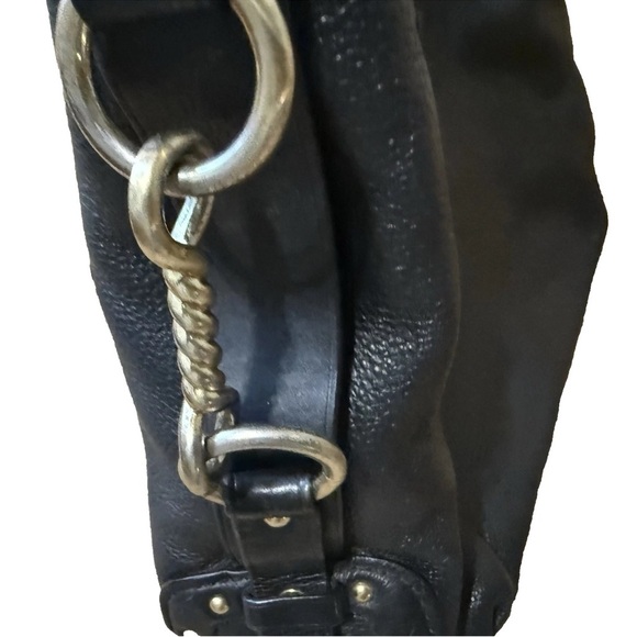 Michael Kors BIG VALLEY Large NS Tote Bag BLACK Leather Gold Tone Handbag - Picture 8 of 16